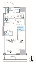 アーバネックス上野元浅草 8階1DKの間取り