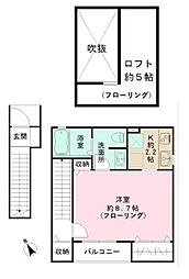 グランヴィスタ四ツ谷 201 2階1Kの間取り