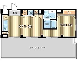 アーデン目黒不動前 5階ワンルームの間取り
