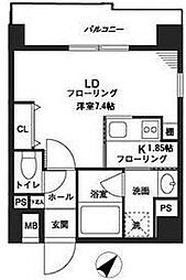 レジデンスみその 3階1Kの間取り