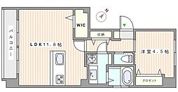 六義園第二コーポ 8階1LDKの間取り