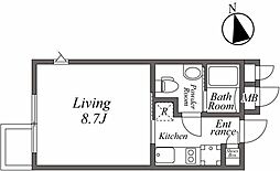 アリスト白金高輪 3階1Kの間取り