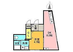 ハレ大塚 3階1LDKの間取り