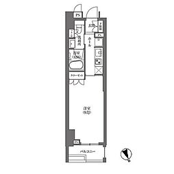 浜町アパートメンツ 9階1Kの間取り