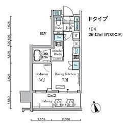 プライマル中央ミナト 903 9階1DKの間取り