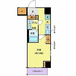 クレヴィスタ蒲田 8階1Kの間取り