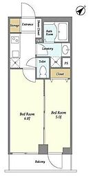ミュプレ渋谷 1階1LDKの間取り