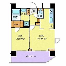 ジェノヴィア南千住6スカイガーデン 5階1LDKの間取り