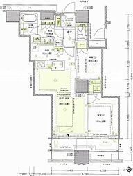 富久クロスコンフォートタワー 37階2LDKの間取り