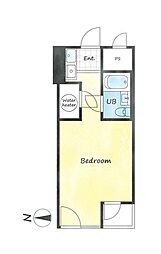 スターコート日本橋 4階ワンルームの間取り
