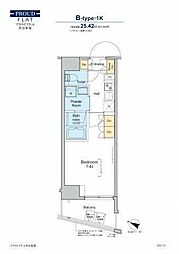 プラウドフラット渋谷笹塚 7階1Kの間取り