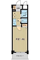 アーデン目黒不動前 4階1Kの間取り
