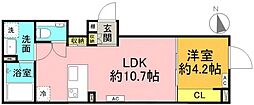 レーヴレジデンス代々木 1階1LDKの間取り