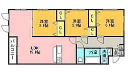 ザベルーガ世田谷レジデンス 1階3LDKの間取り