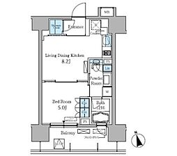 パークアクシス高田馬場 9階1LDKの間取り