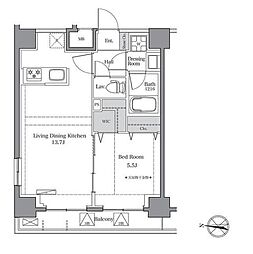 ブルロック東品川 301 3階1LDKの間取り