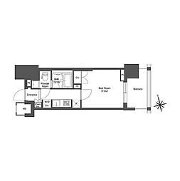 リーブルグラント西新宿 11階1Kの間取り