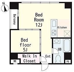 ゼン神楽坂 6階1LDKの間取り