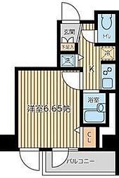 シティスパイア新富町 3階1Kの間取り