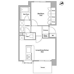 パークグレイス駒込 1階1LDKの間取り