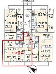 ラサハウス・アネックス 1階1SLDKの間取り