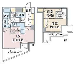 ユニーブル島津山 9階2LDKの間取り