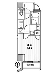 ライトハウス西新宿 303 3階1Kの間取り