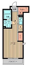 プロスペクト初台 207 2階ワンルームの間取り