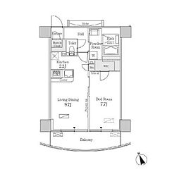 パークフラッツ芝浦 505 5階1LDKの間取り