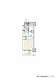 リビオメゾン戸越銀座 12階1Kの間取り