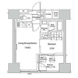 ザ・パークハビオ人形町レジデンス 1003 10階1LDKの間取り