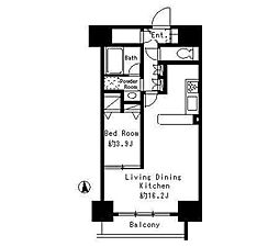 ParkCube東品川 1LDKの間取図画像
