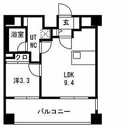 中野区南台2丁目マンション 1LDKの間取図画像