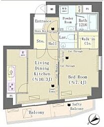 メゾンデタカヤ 1LDKの間取図画像