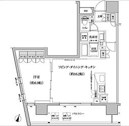 パークハビオ渋谷本町レジデンス 1LDKの間取図画像