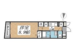 世田谷区下馬6丁目マンション 1Kの間取図画像