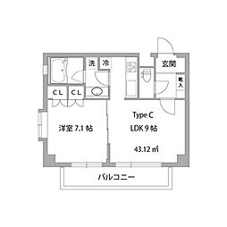 ガーデン中野 1LDKの間取図画像