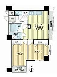 ライオンズマンション都立家政 2LDKの間取図画像