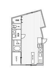 ティーズクオーレブリス自由が丘 ワンルームの間取図画像