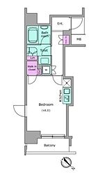レジディア月島2 ワンルームの間取図画像