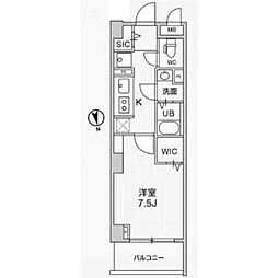 中野区上高田2丁目マンション 1Kの間取図画像