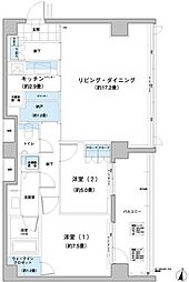 ガーデニエール砧レジデンス 2LDKの間取図画像