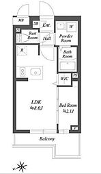 ブランシエスタ用賀 1LDKの間取図画像