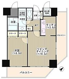 トレステージ目黒 1LDKの間取図画像