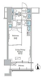 パークアクシス新宿百人町 1LDKの間取図画像