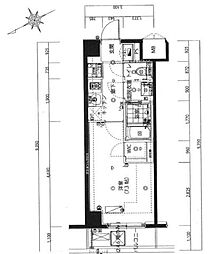 ハーモニーレジデンス新宿イースト 1Kの間取図画像