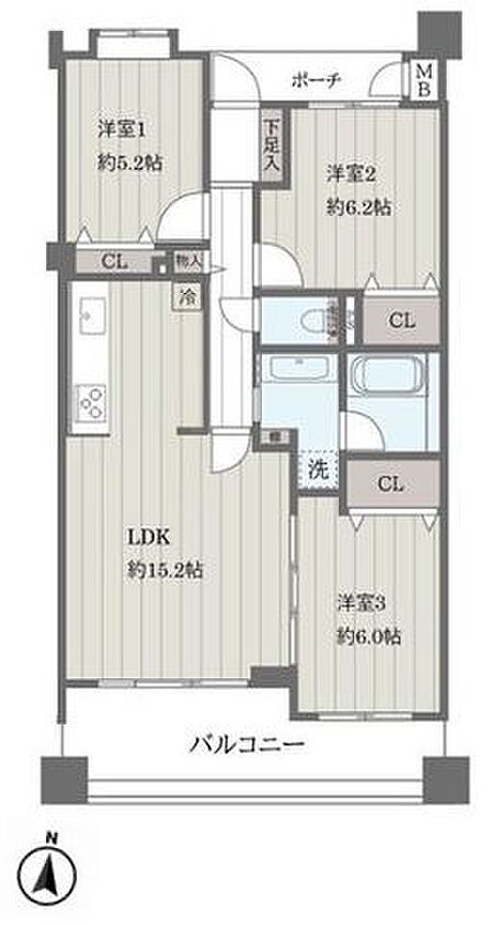 3LDK 間取り