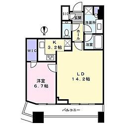 コンシェリア西新宿タワーズウエスト 1LDKの間取図画像