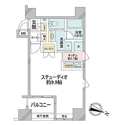 パンテオン日本橋三越前 1Kの間取図画像