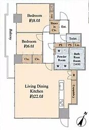 MIDTOWERGRAND 2LDKの間取図画像